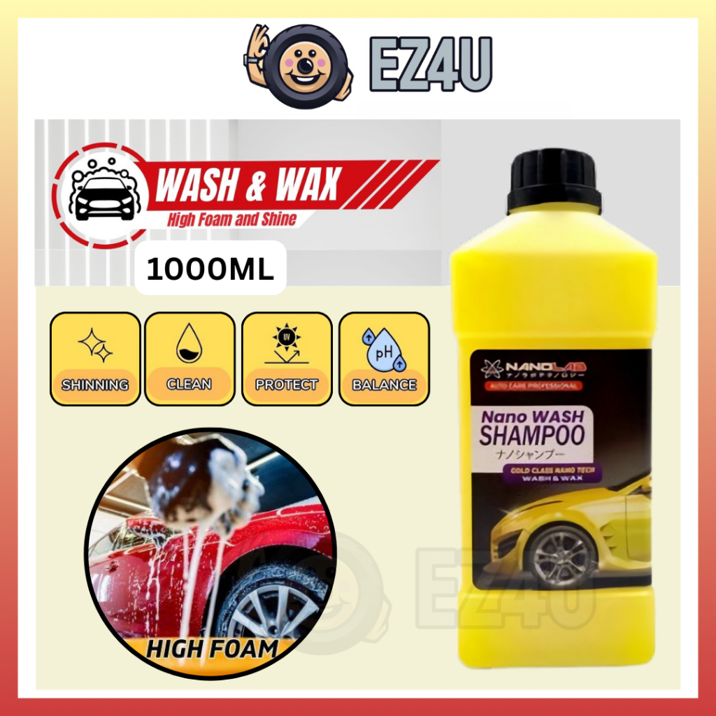 [EZ4U] NANOLAB Car Wash Nano Wax Shampoo Premium Wash Sabun Cuci Kereta