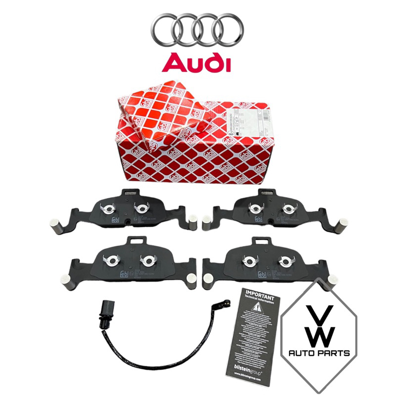 100% FEBI GERMANY ) FRONT DISC BRAKE PAD SET WITH SENSOR FOR AUDI A4 B9 ...