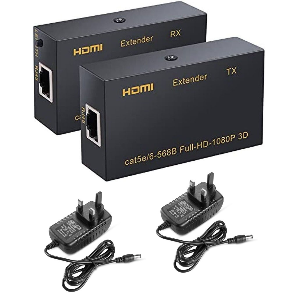 Extender HDMI Su CAT5e/CAT6 – 4K 60Hz Fino A 60m, Kit Trasmettitore/Ricevitore Con Power Over Cable