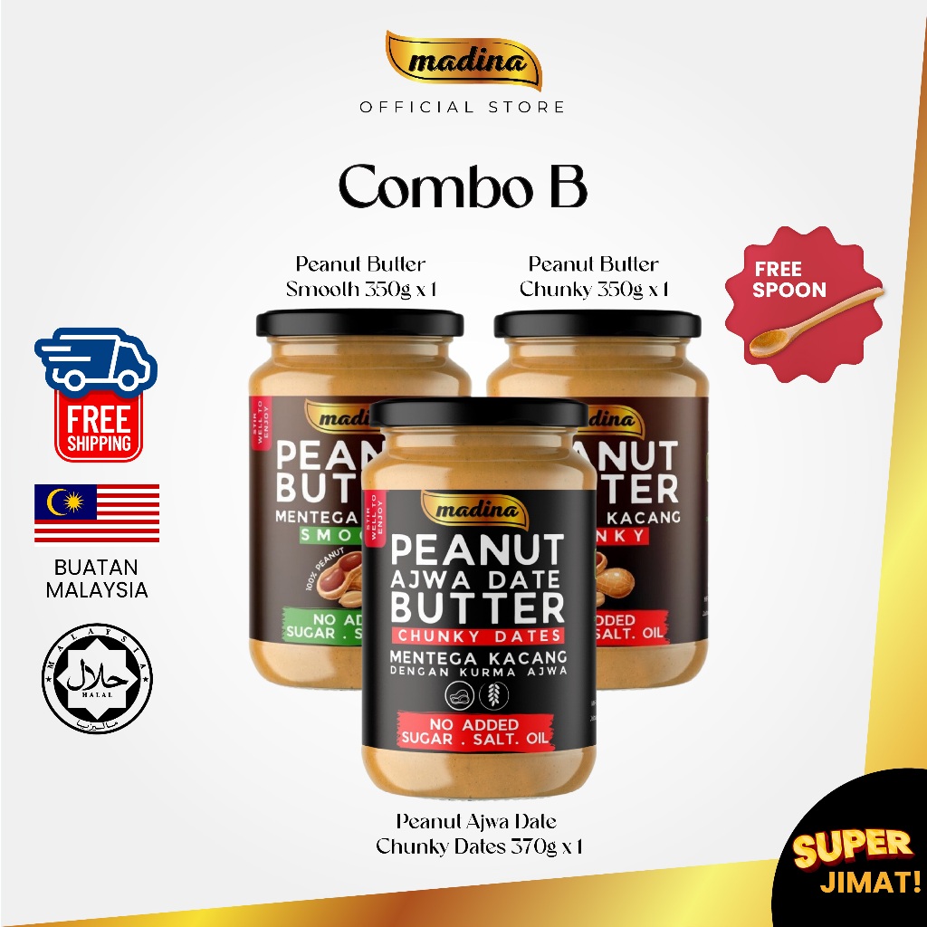 [FREE SHIPPING][FREE GIFT] COMBO B 1 PEANUT BUTTER SMOOTH 350G | PEANUT ...