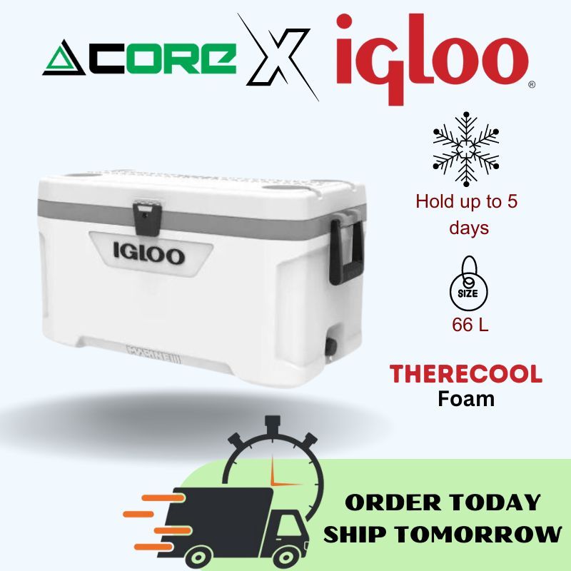 Igloo 50548 Marine Ultra 70 Qt. White Cooler with Comfort Grip