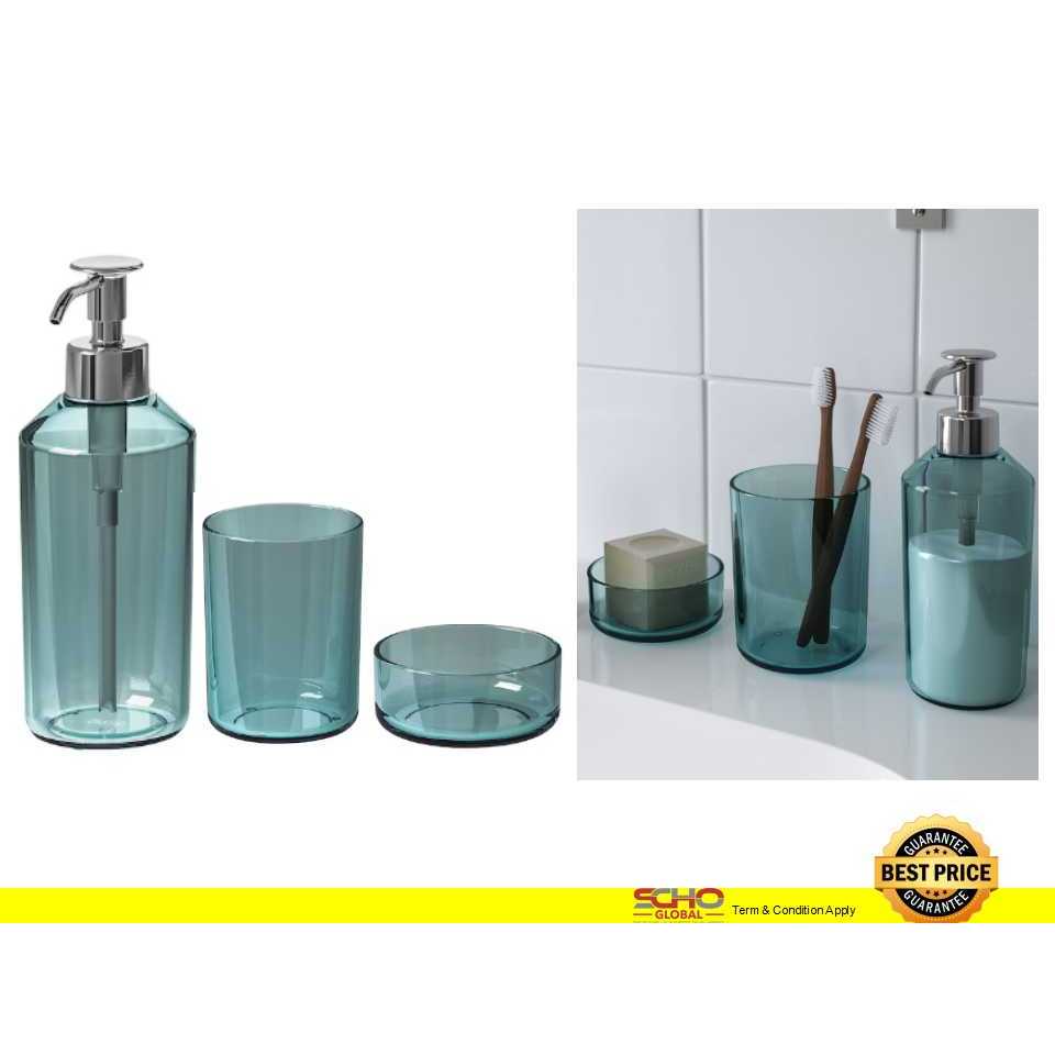IKEA-SKISSEN 3-piece bathroom set (glass) | Shopee Malaysia