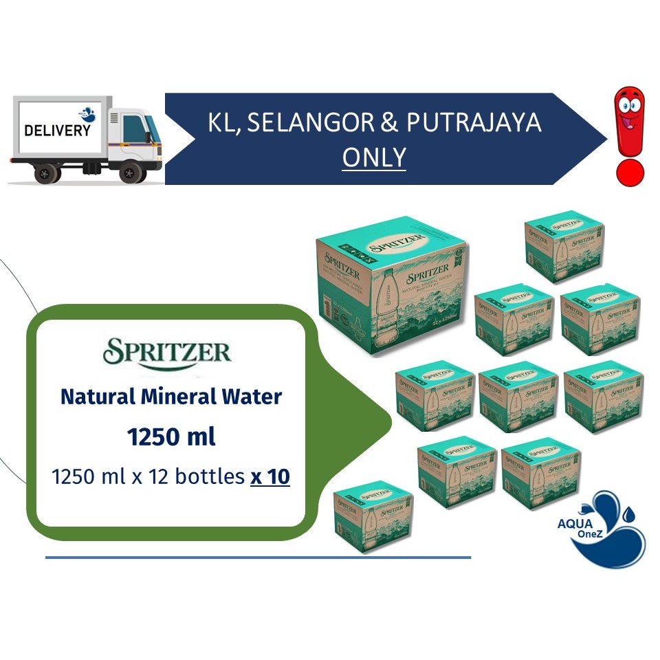 Spritzer Natural Mineral Water 1250ml x 12 bottles [Bundle 10] | Shopee ...