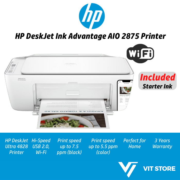 HP DeskJet Ink Advantage 2875 All-in-One Printer 588J7B Replacement ...