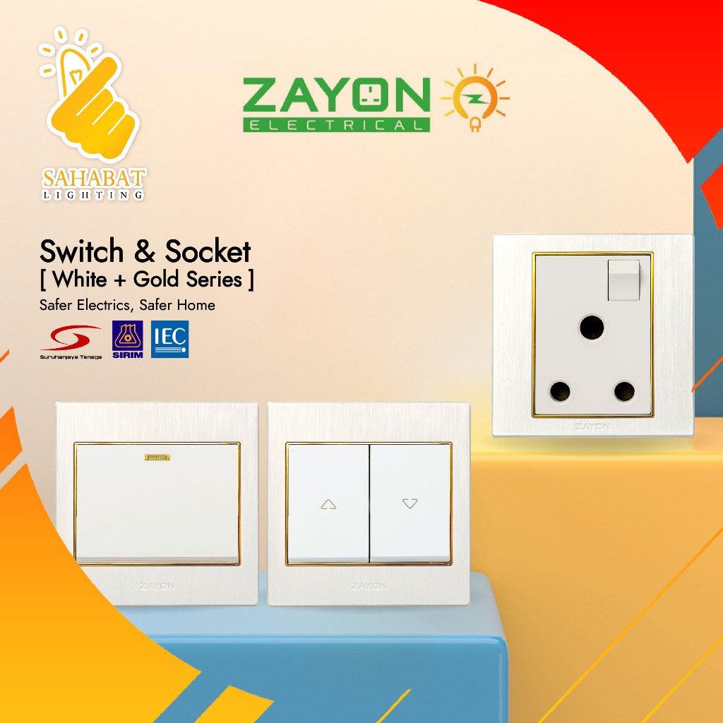 Zayon(LINEAR) Modern Socket Wall Switch Socket 13A 15A 20A Door Bell ...