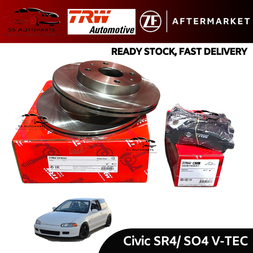 TRW Civic SR4/SO4 V-TEC Front (Depan) Disc Rotor Set & Disc Pad Set ...