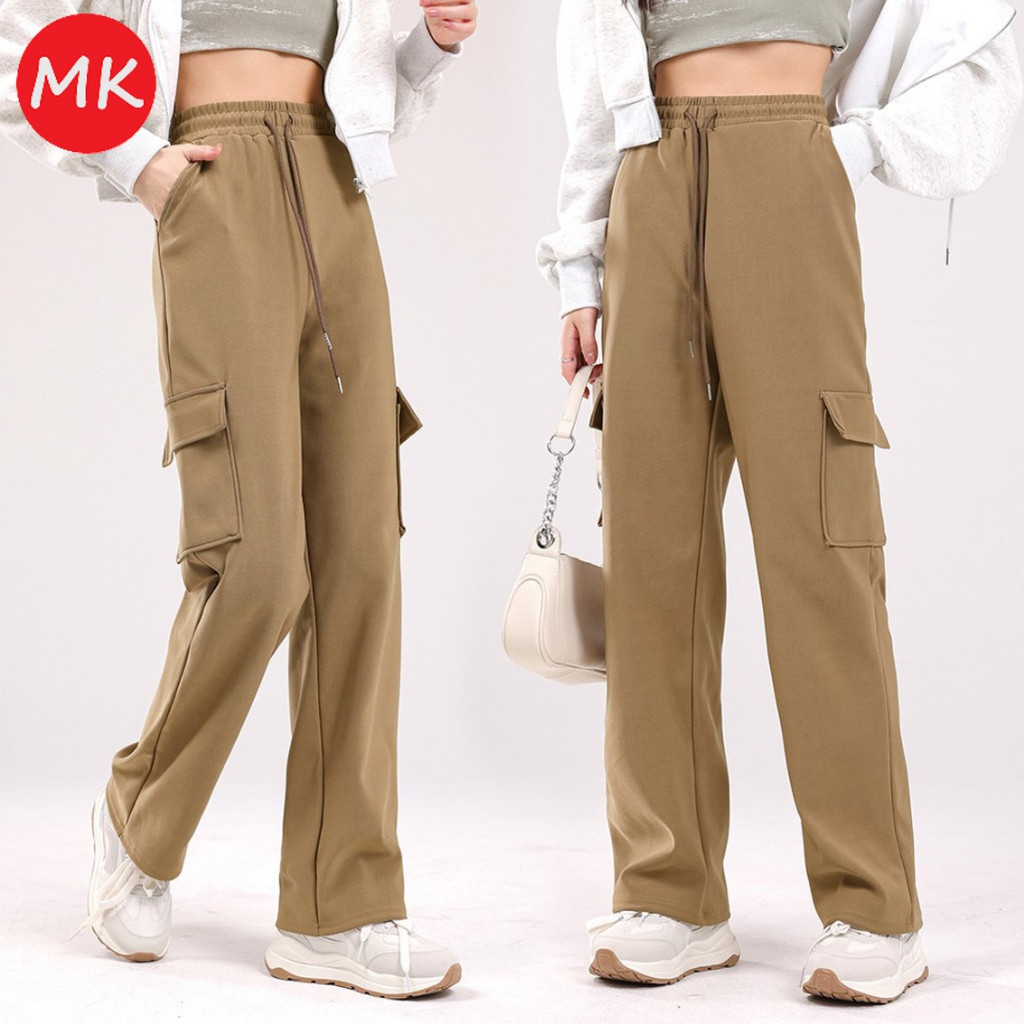 baju raya 2024 cargo pants women long pants women drawstring casual ...