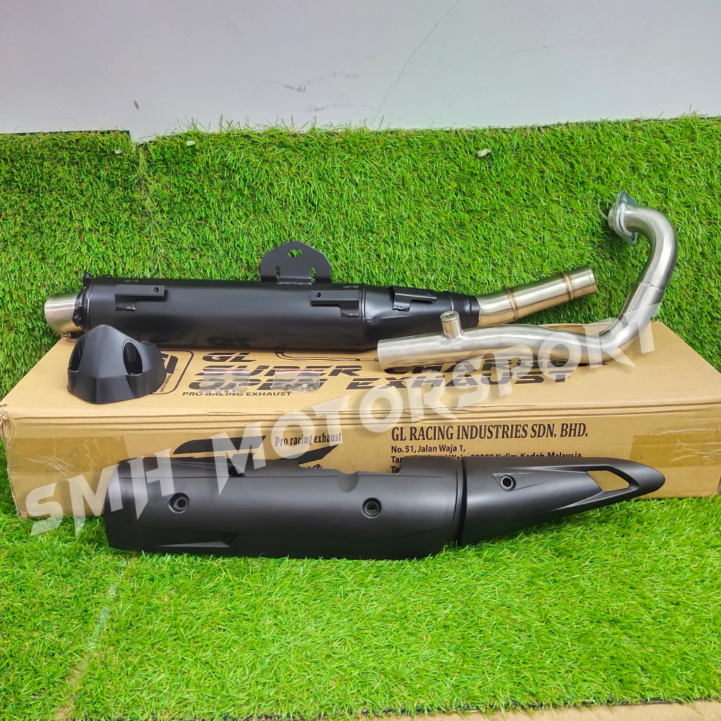 GL RACING Super Charger Open Exhaust Pipe With Exhaust Cover 35 - 38MM ...