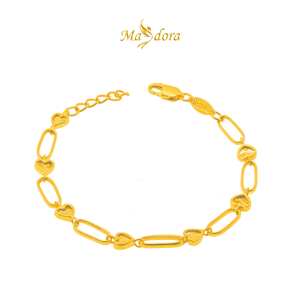 MASDORA 916 Gold Bracelet Rantai Tangan Emas Love Cutting Paperclip