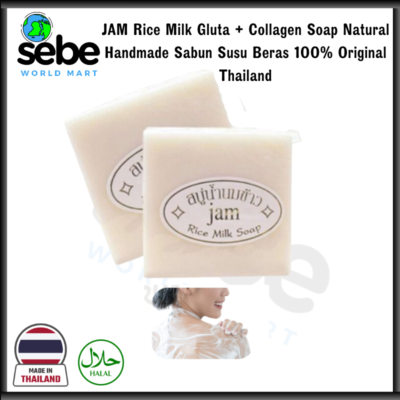 JAM Rice Milk Gluta + Collagen Soap Natural Handmade Sabun Susu Beras