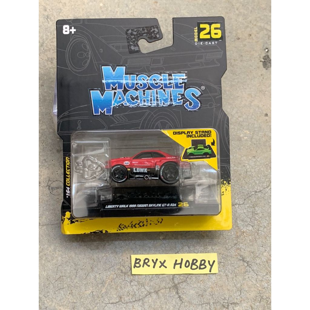 Nissan Skyline GT-R R34 #5 Liberty Walk 1/64 Muscle Machines | Nero Opaco Modellino 2024