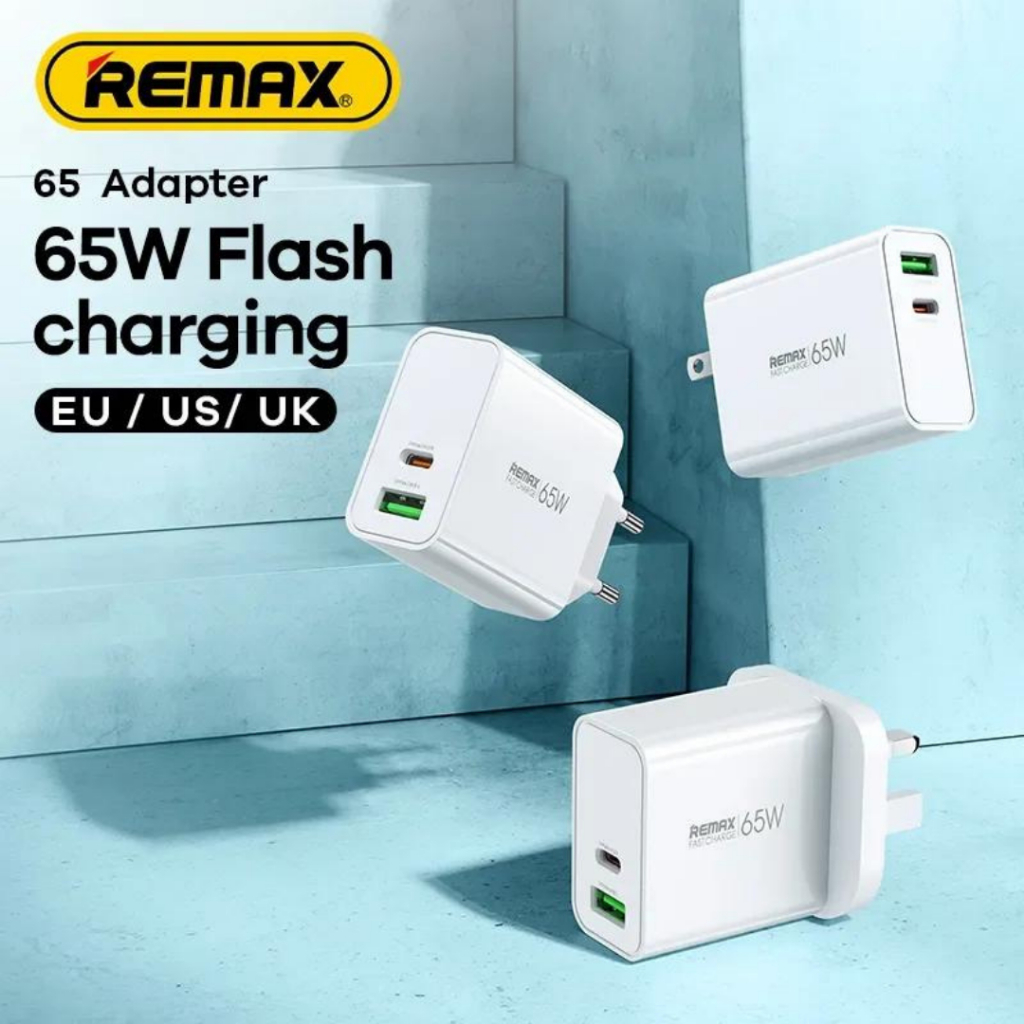 REMAX RP-U125 65W GaN Charger Adapter / 65W PD 3.0 + QC 3.0 High Power ...