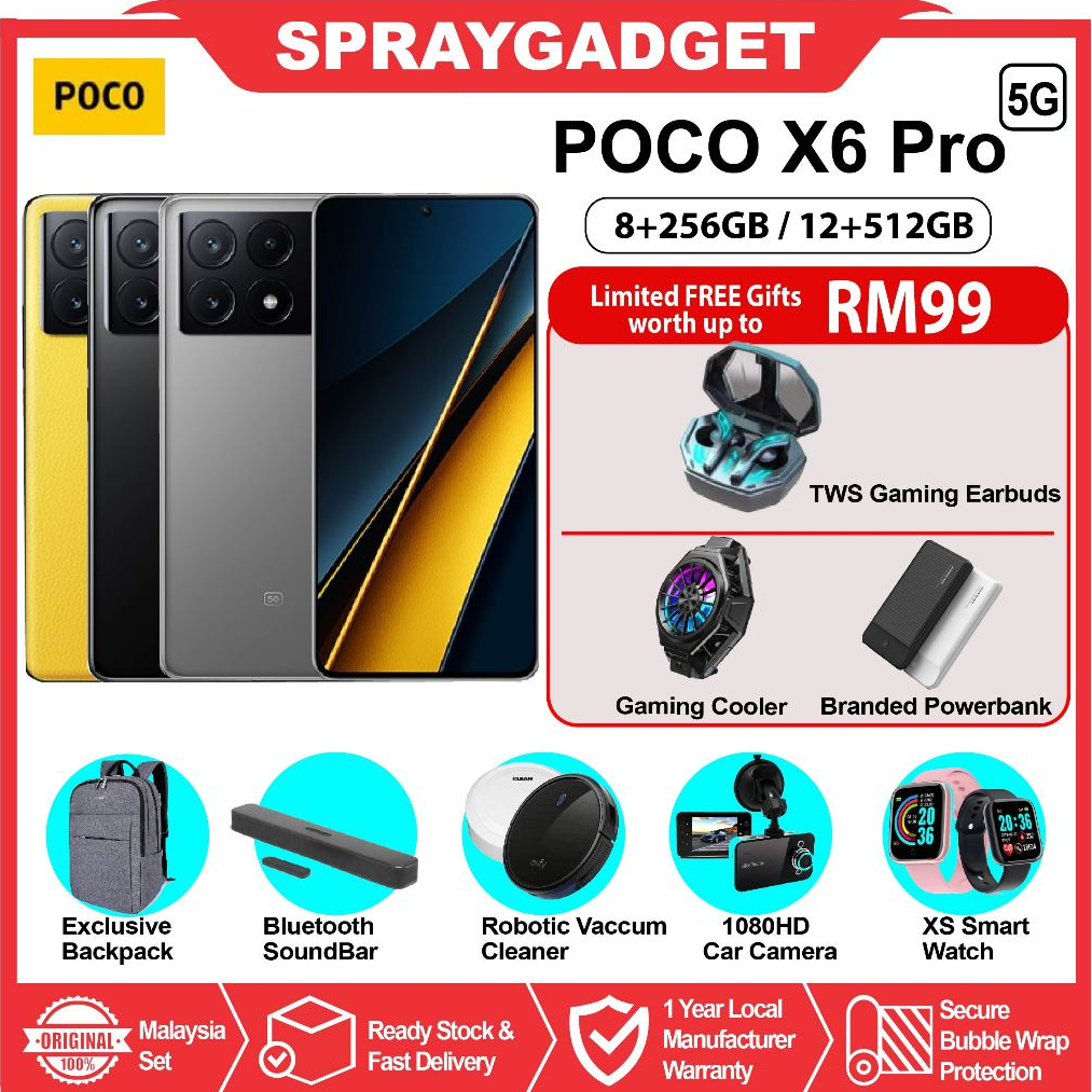 POCO X6 PRO 5G / POCO X6 5G (8+256GB / 12+256GB / 12+512GB) Smartphone -  Xiaomi Malaysia Warranty