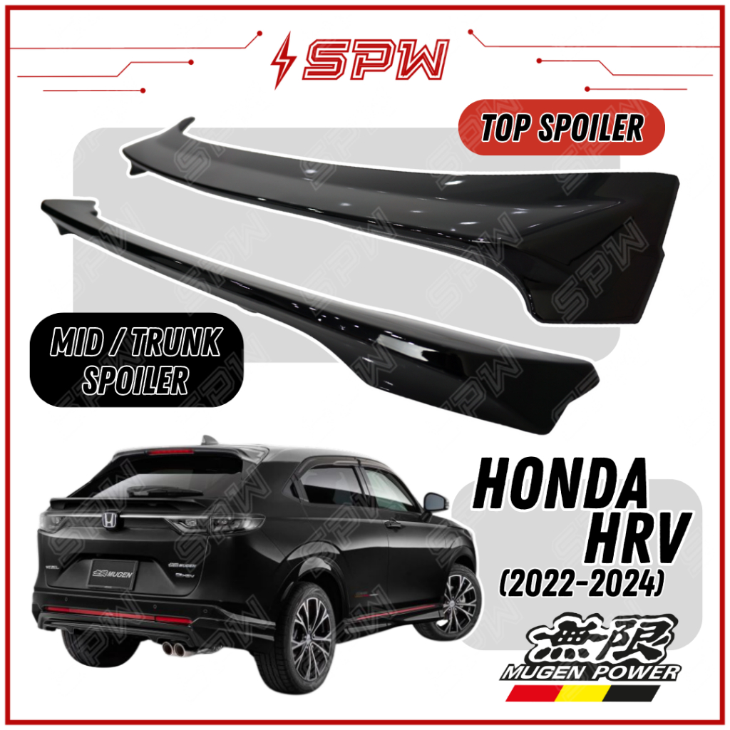 Car Side Window Cover Trims For Honda HR-V 2023-2024 – Glossy Black ABS Rear Spoiler Wing Bezel, 2-Piece Set