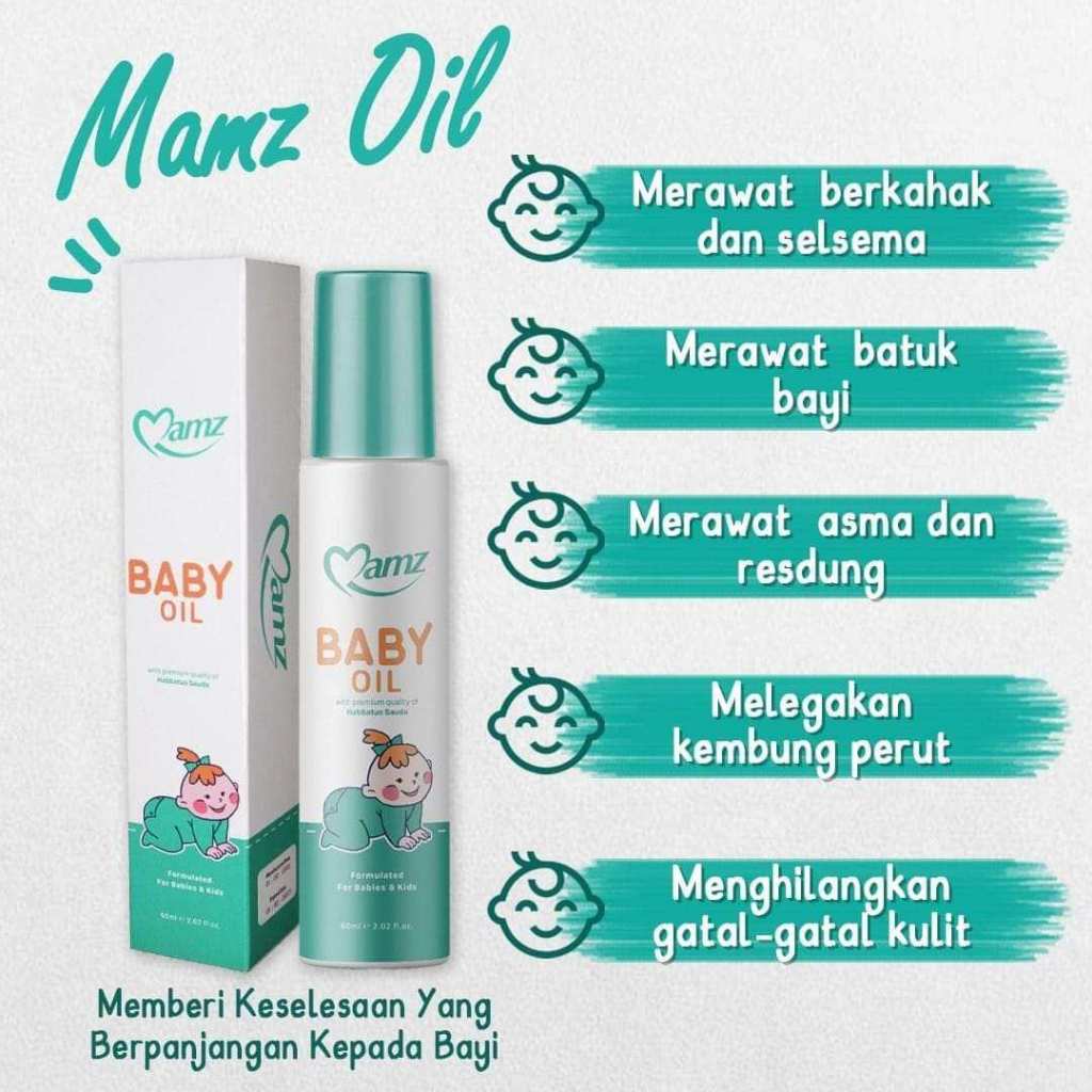 🔥MAMZ BABY OIL🔥 ORIGINAL HQ PENAWAR BATUK & SELSEMA BAYI DAN KANAK ...