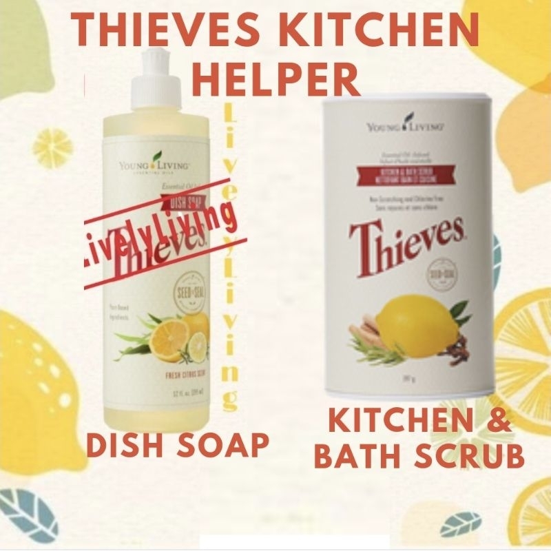 Young Living Thieves Dish Soap 355ml/ Kitchen & Bath Scrub 397g