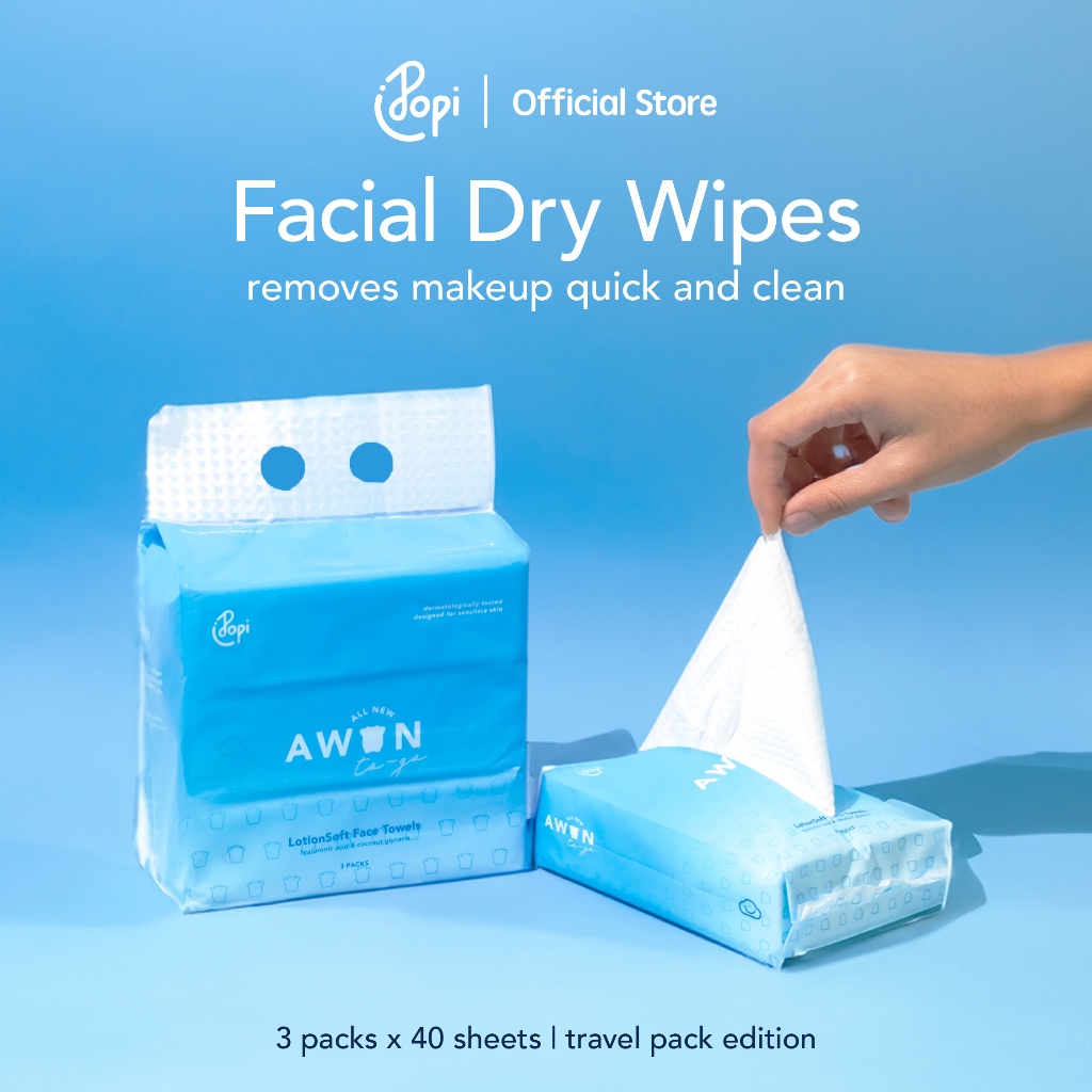 3 packs Awan Togo Disposable LotionSoft Face Towels for Sensitive Skin