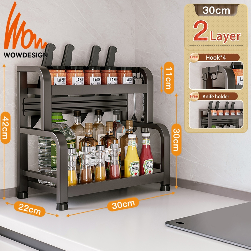 Kitchen Storage Rack Spice Rack Kitchen Rak Rempah Rak Serbaguna ...