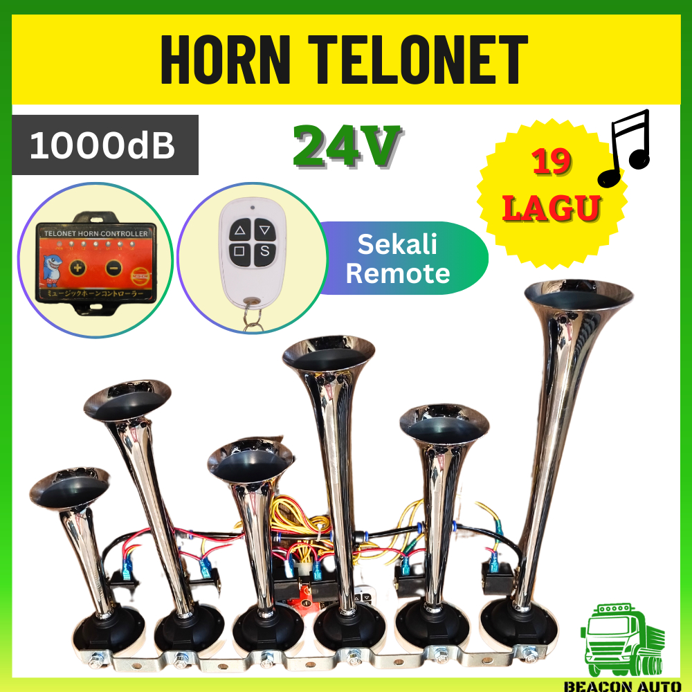 BEACON TELONET HORN ANGIN 24V 19 LAGU SUPER LOUD 1000dB MUSICAL HORN 6 ...