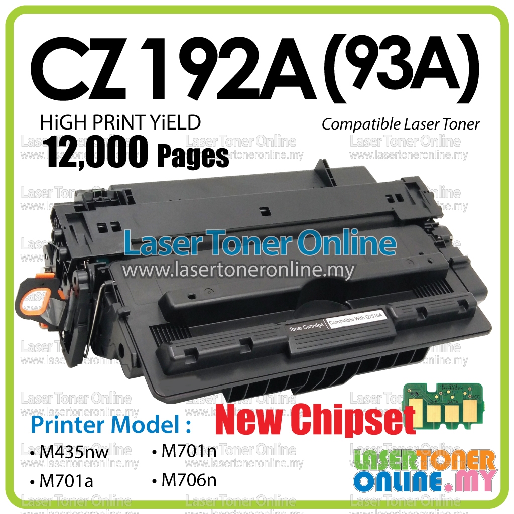 Compatible to HP CZ192 93A CZ 192A 193A HP93A Laserjet Pro M435nw M701A ...