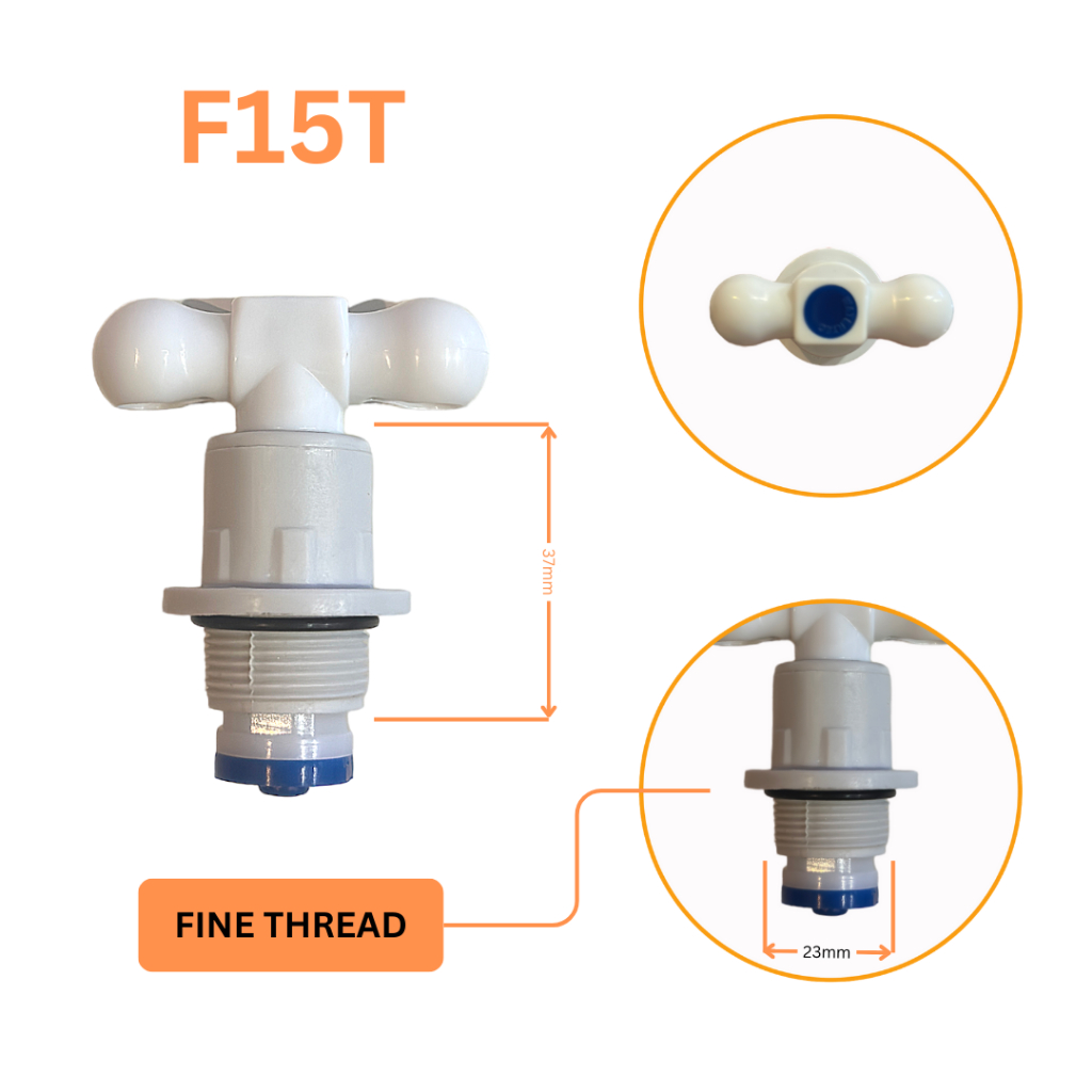 Watertec PVC Stopcock Spare Part Head 1/2