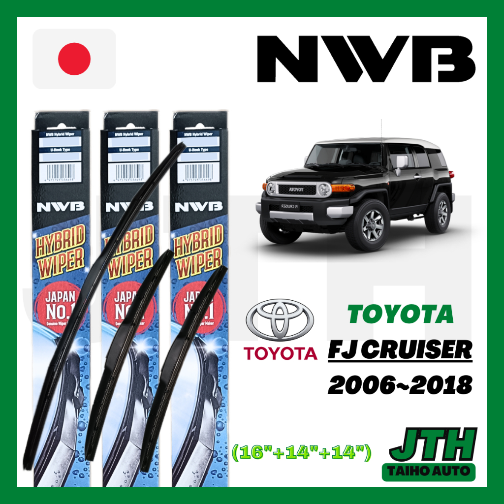 TAIHOAUTO NWB Wiper Set Toyota FJ Cruiser 20062018 16"+14"+14" Wiper FJ Cruiser Made In Japan