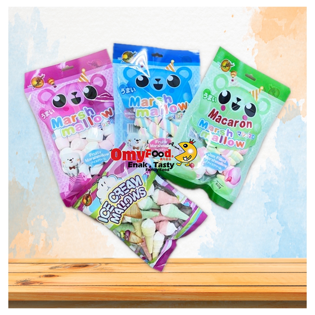 52g / 60g / 85g Ice Cream Mallows / Marshmallow [Twist / Round ...