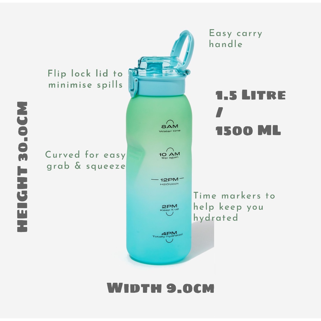 Preorder / TYPO Bottle / Heavy Lifter 1.5 L Drink Bottle / Suitable For Gym Exercise Sport