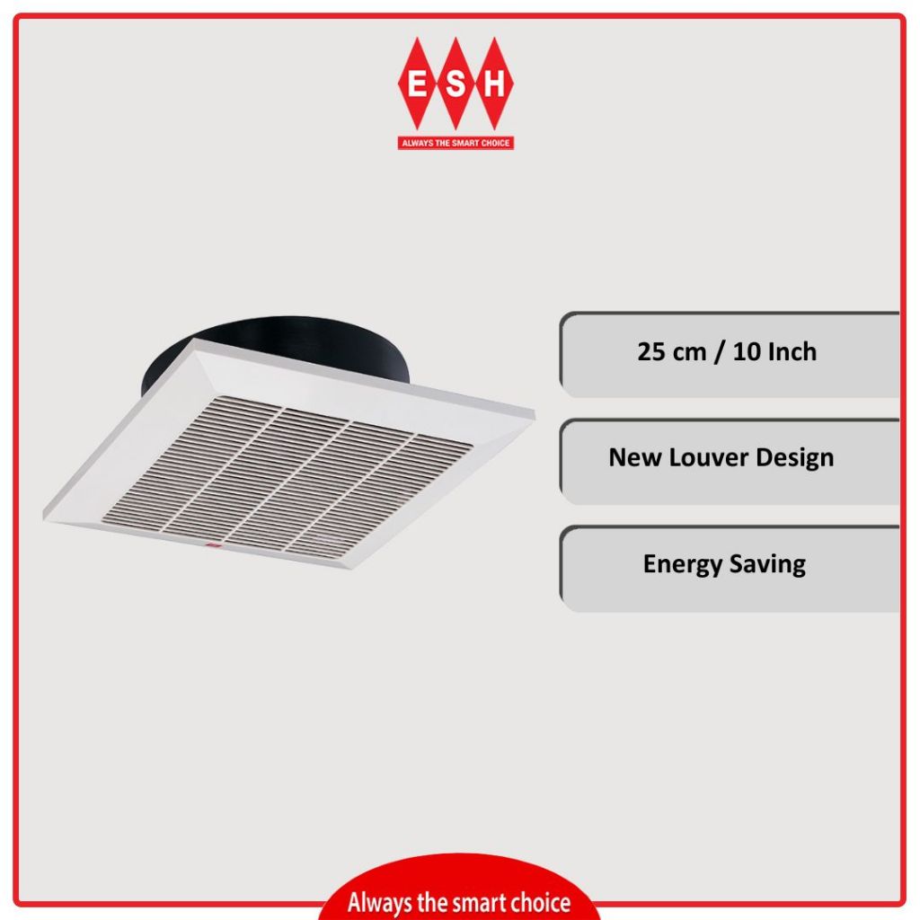 KDK 25TGQ7 25cm/10 Inch Ceiling Mount Propeller Exhaust Fan ESH