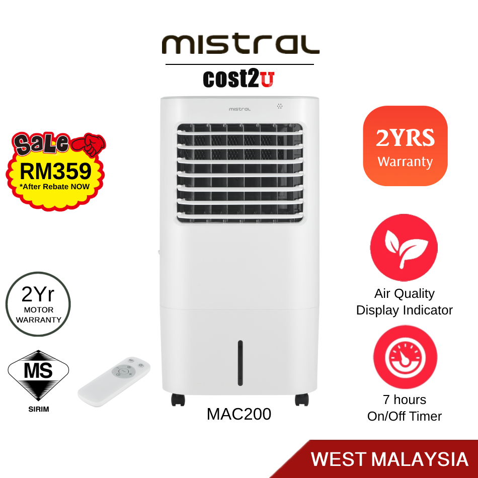 Khind Mistral 20L Air Cooler With Remote Control | MAC200 (Air Cooler ...