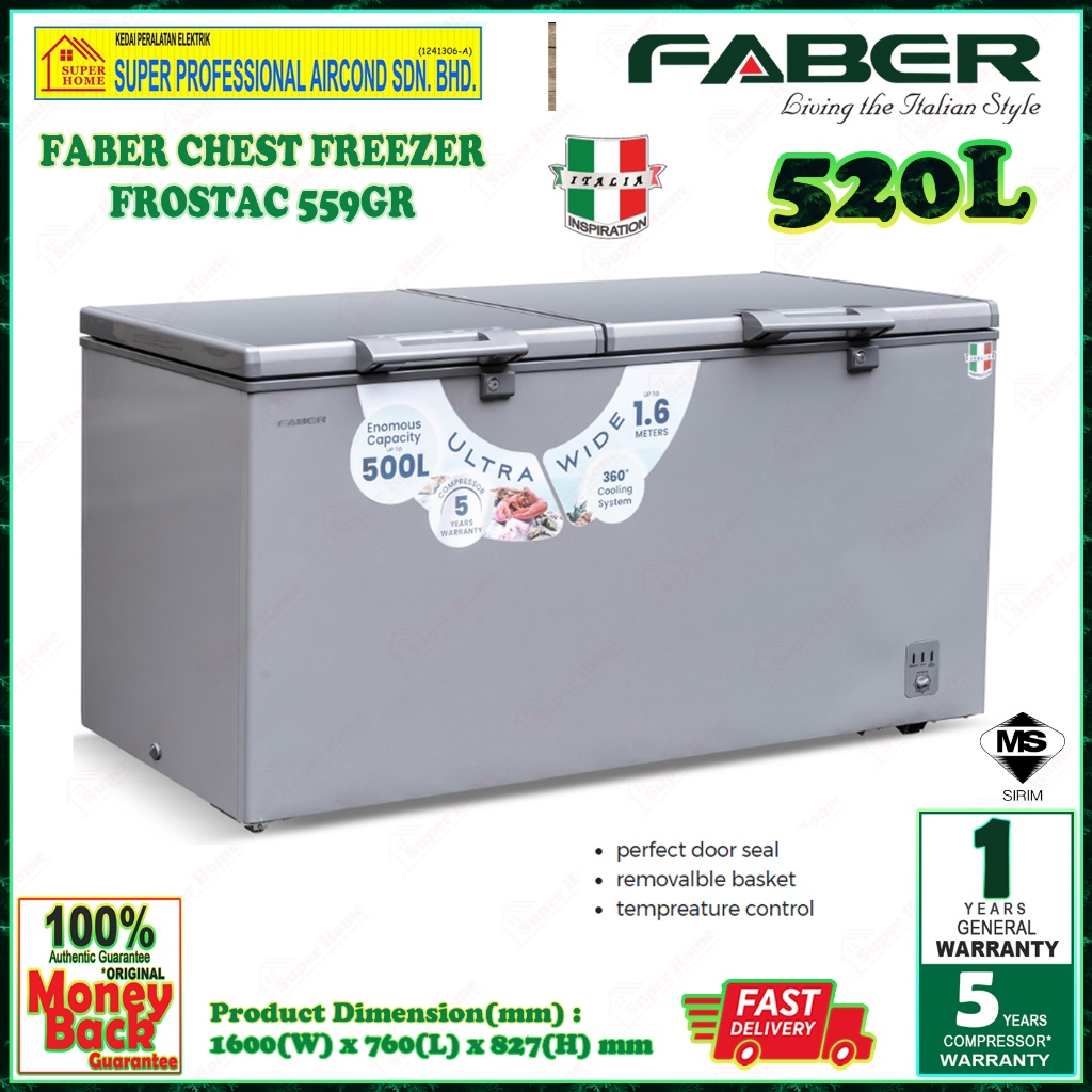 Faber Chest Freezer FROSTAC 559GR (520L) | Shopee Malaysia