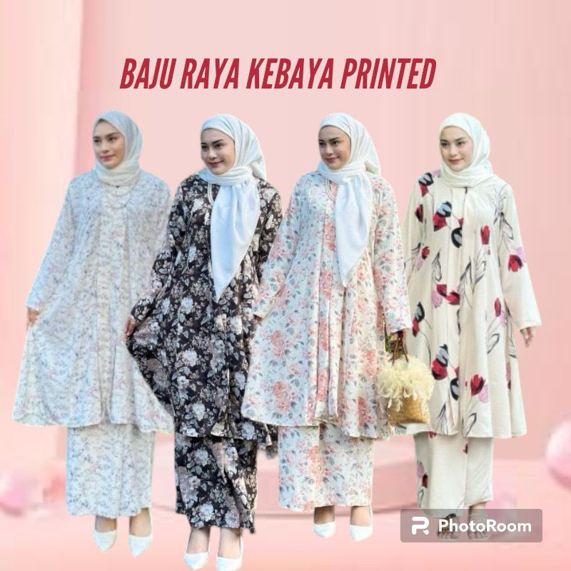 🌹BAJU RAYA 2024🌹 KEBAYA KEBARUNG LABUH CORAK PRINTED BAJU KURUNG RAYA 2024 Shopee Malaysia