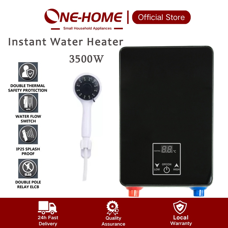 ONEHOME Instant Hot Water Heater Shower Mode Shower Head 3500W Quick ...