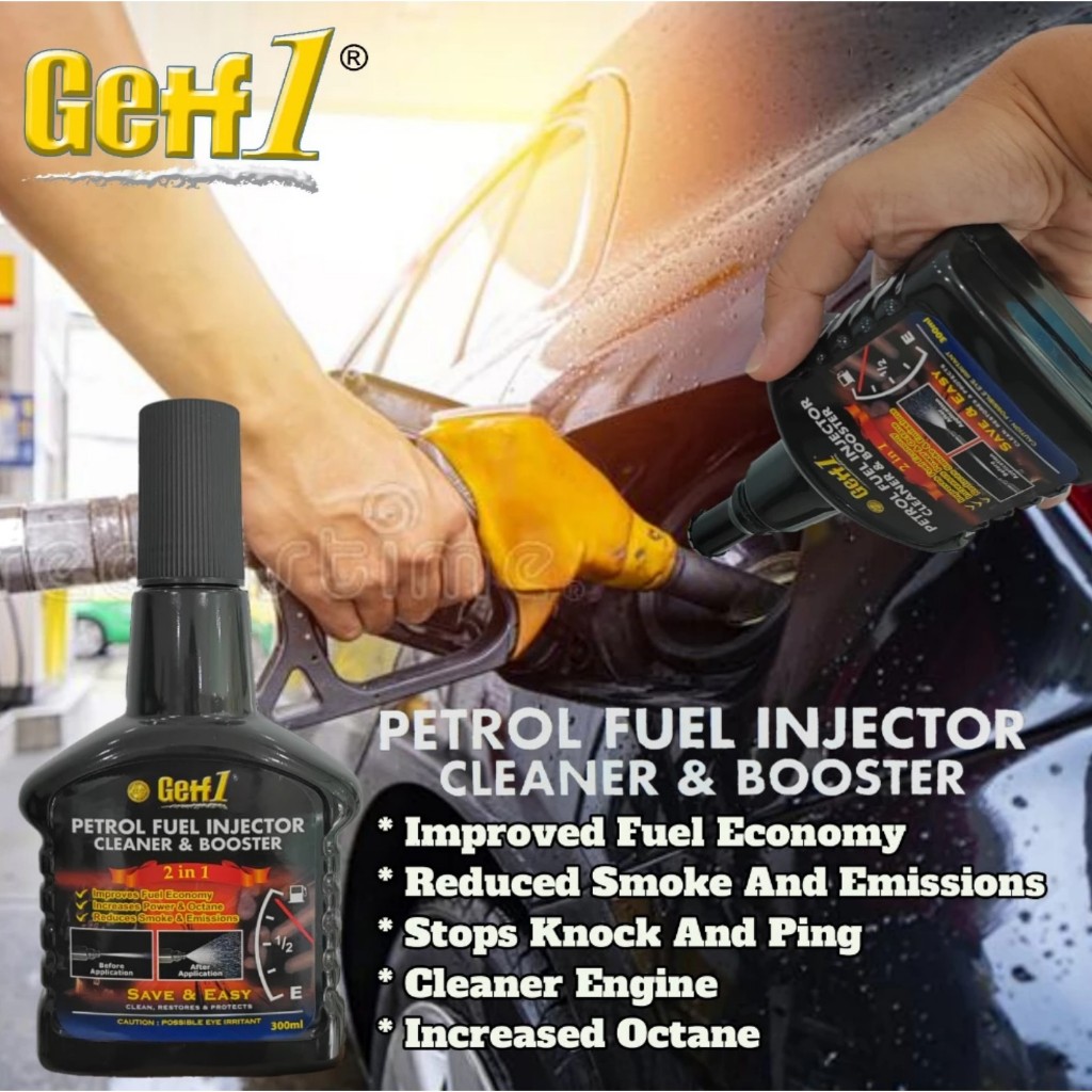 Getf1 Petrol Fuel Injector Cleaner Booster 300ml save gas additive power lubricant octane bersih