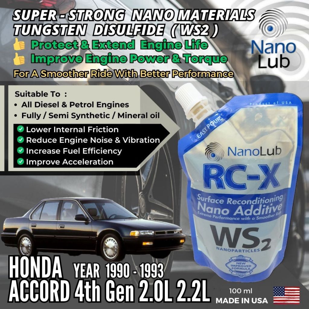 NanoLub RCX WS2 Engine Oil Additive Honda Accord 4th Gen 2.0L 2.2L