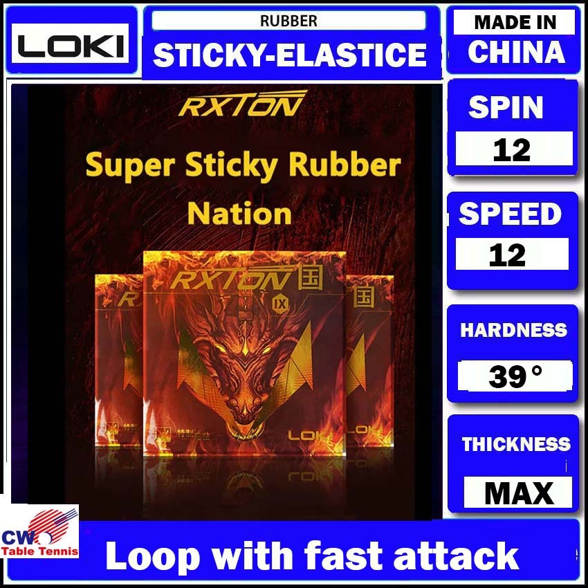 Loki Rxton 9 National Team Version Super Sticky Table Tennis Rubber ...