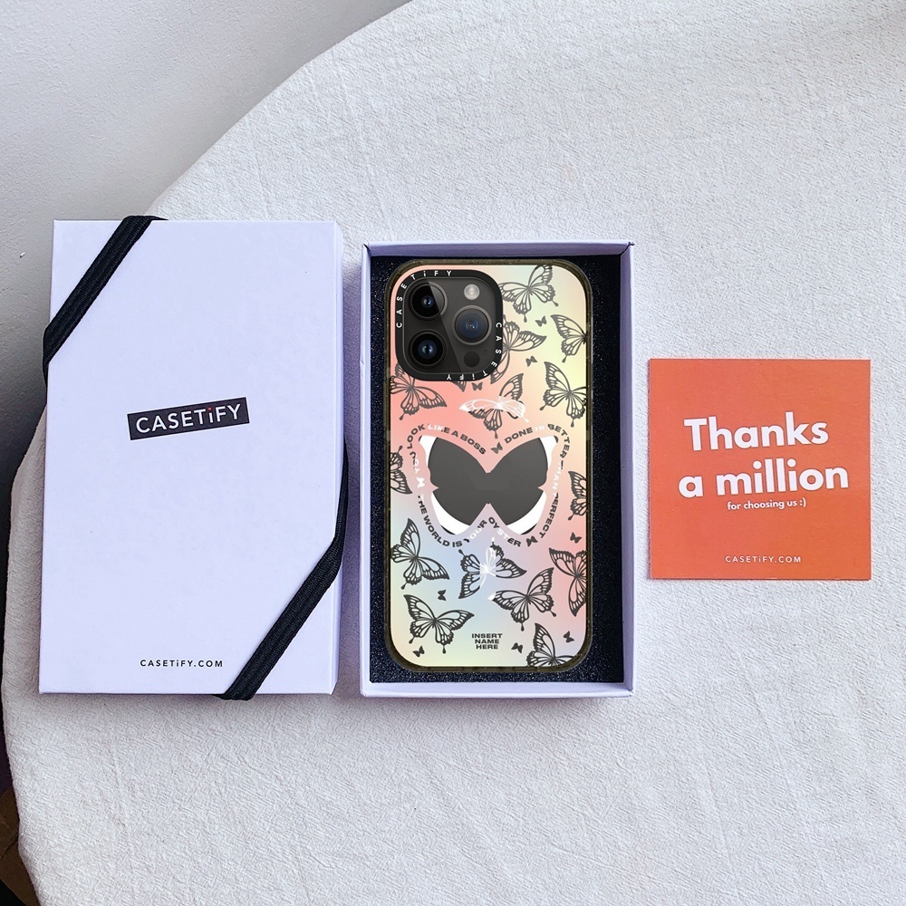Original CASETiFY You Give Me Butterflies Hard Case For iPhone 15 14 11