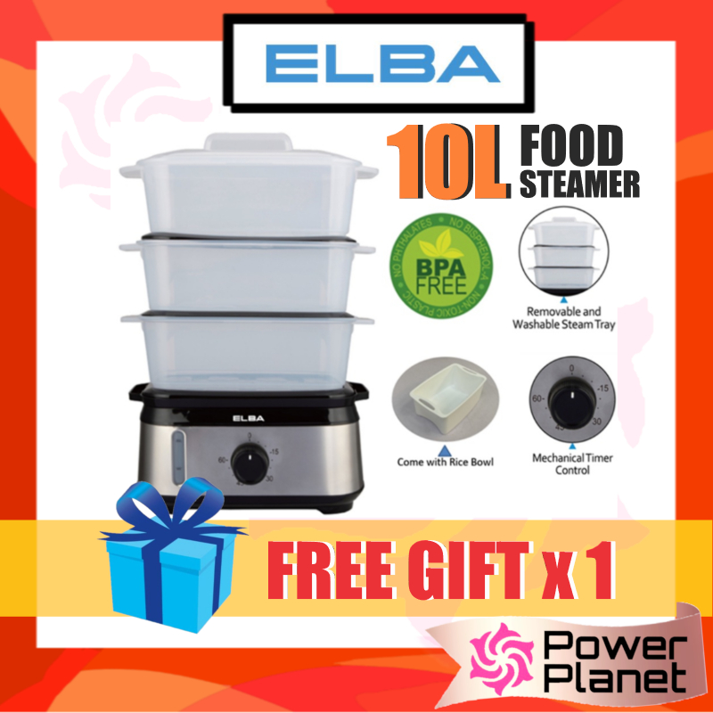 [FREE GIFT] Elba 10L Food Steamer EFS-M1038(SS) With Removable Steam ...