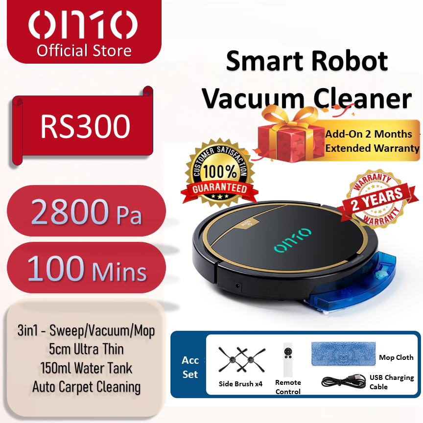 Robot Vacuum Sweep Mop RS300 Upgraded Version With Mobile App Remote