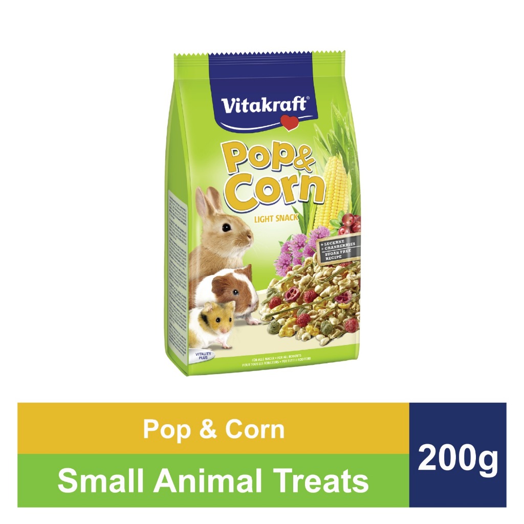 Image showcasing Vitakraft Pop & Corn Small Animal Treats Rabbit/Hamster/Guinea Pig ...