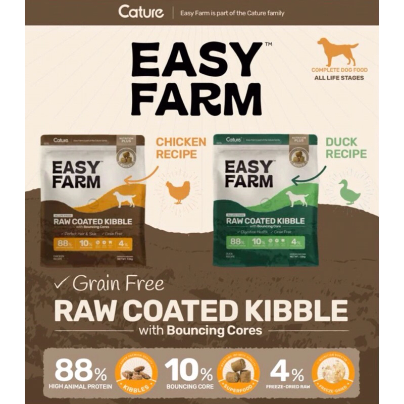 Cature Easy Farm Raw Coated Dog food 1.5kg Shopee Malaysia