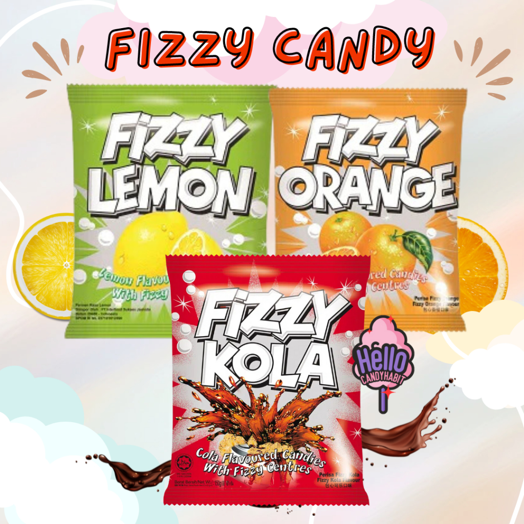 FIZZY Candy Fizzy Kola Fizzy Orange Fizzy Lemon 120g/Pack FIZZY