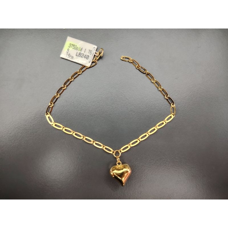 Emas 375 rantai tangan paperclip gantung love (T132M) Shopee Malaysia