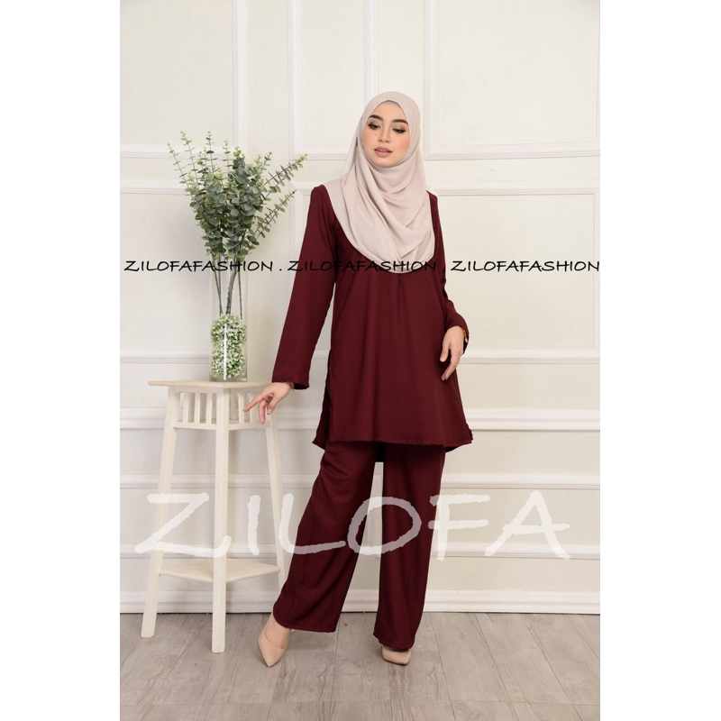MUSLIMAH SUIT ZILOFA. SUIT WARDA. SET BAJU+SELUAR DENGAN BELAHAN DITEPI ...