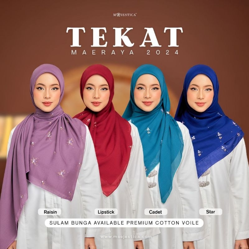 Tudung Bawal Plain Sulam By Maejestica Bidang 47|50|60 | Shopee Malaysia