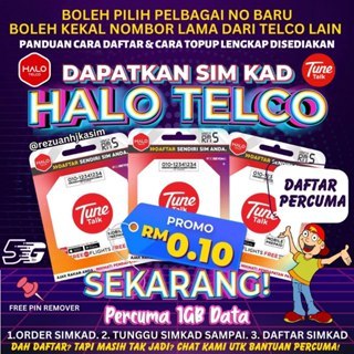 Simkad Halo Telco Tunetalk Internet Murah Data High Speed 5G / 4G Line ...