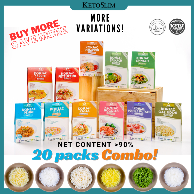 20 PACKS HALAL Zero Carbs Low Calories Konjac Mixed Combo Meal