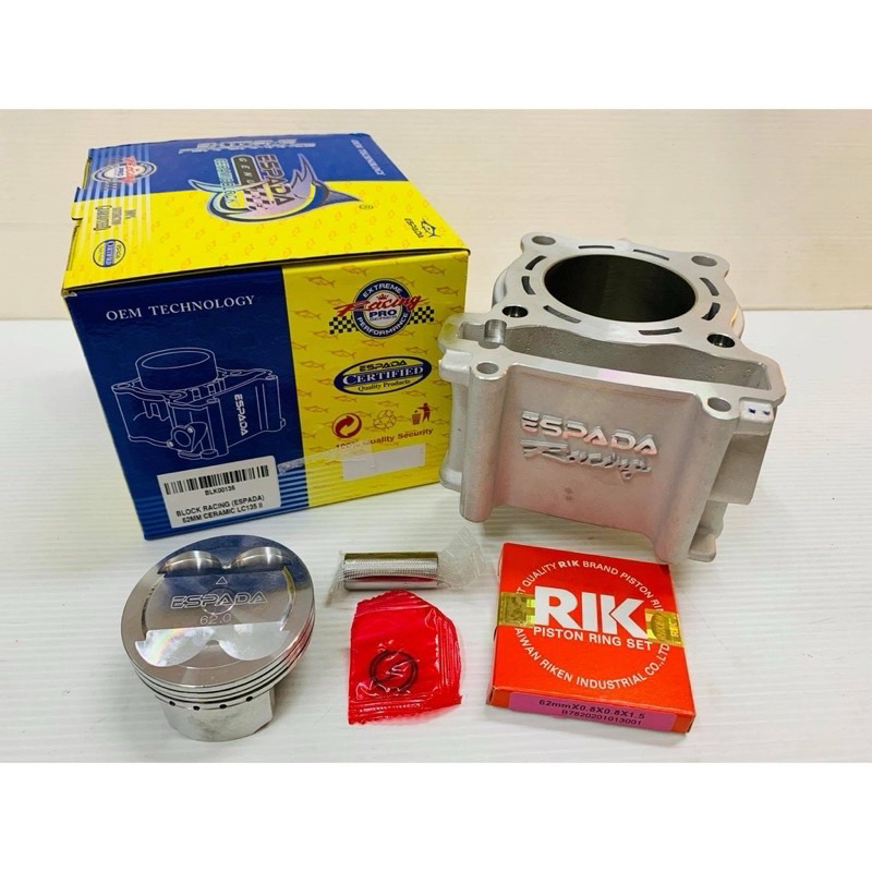 ESPADA RACING BLOCK SET SIAP PISTON Y15 LC135 57MM 60MM 62MM 63MM 65MM ...
