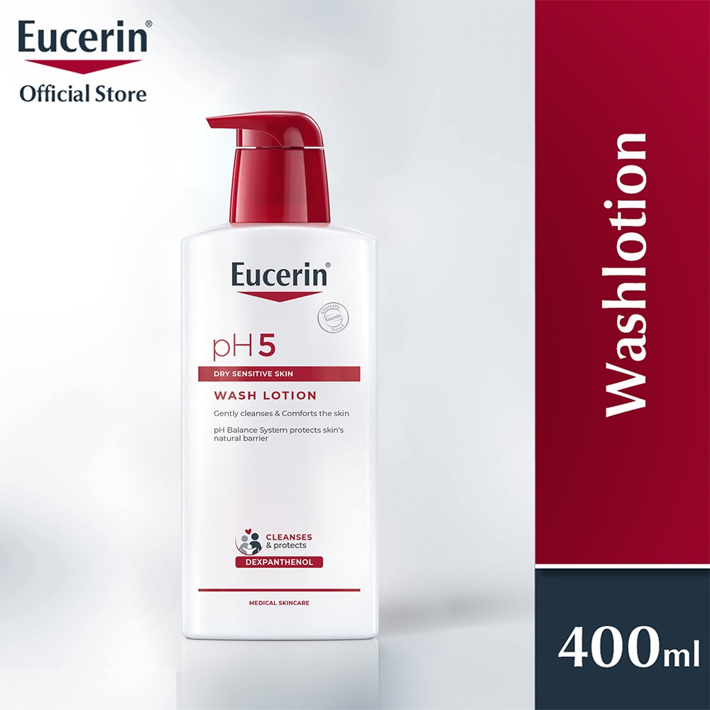 Eucerin pH5 Washlotion Body Wash For Sensitive Skin, Dry Skin & Deep  Hydration Derma Skincare (1L/400ml/200ml)