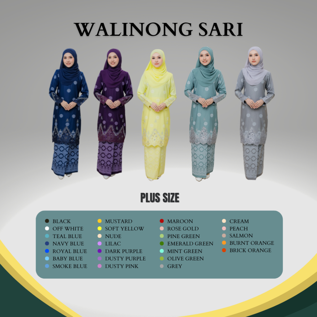 [PLUS SIZE] WALINONG SARI | KURUNG SONGKET RAYA MODEN 2025 | HABIBI ...